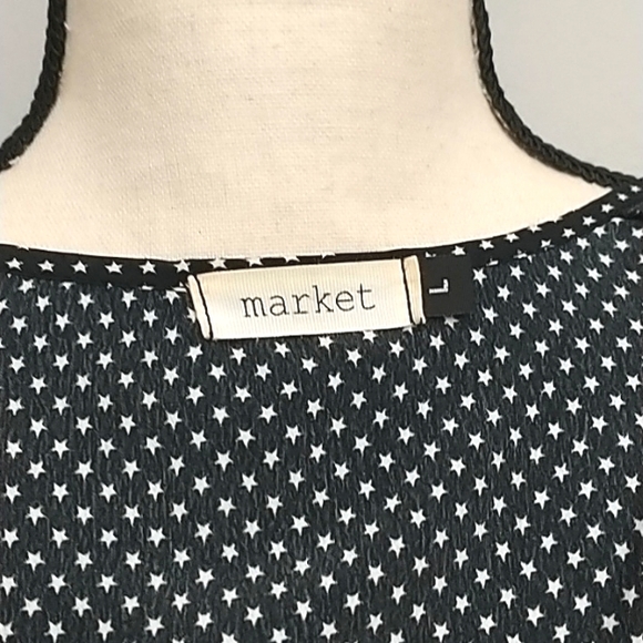 Market Star White Print Tie Front Top - Picture 8 of 10